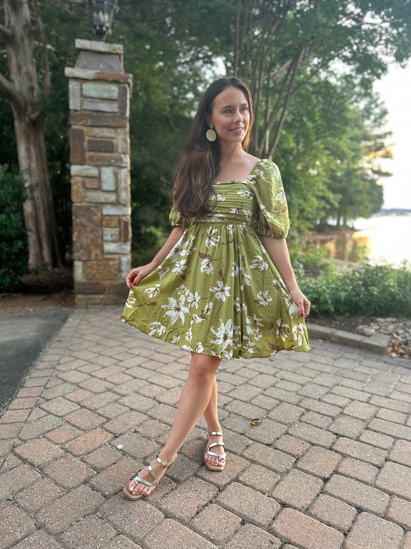 Floral Puff Sleeve Mini Dress