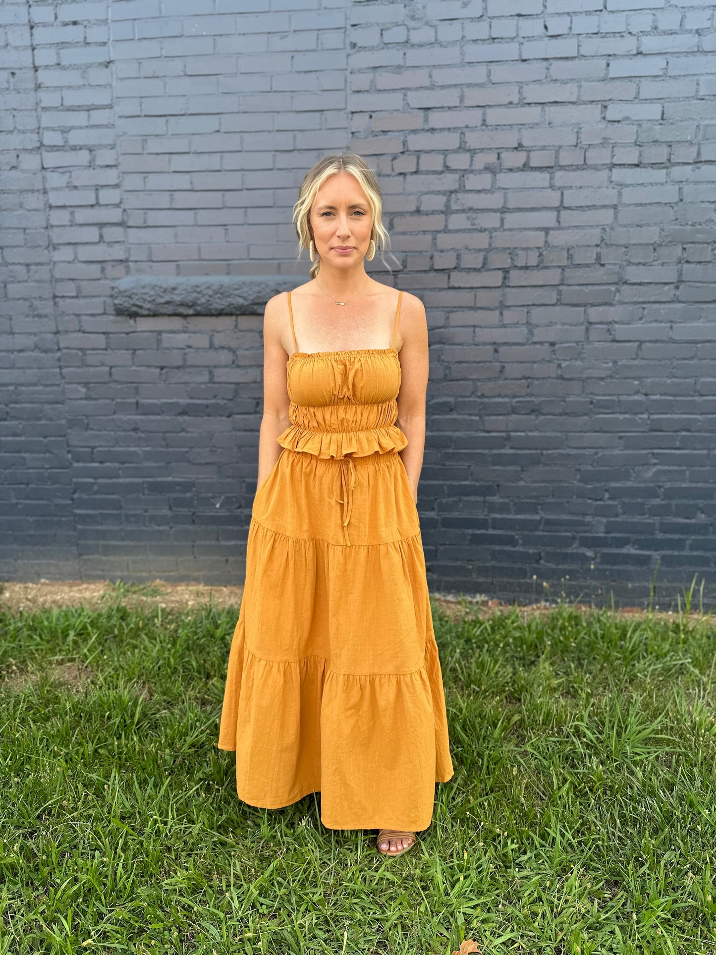 Mustard Tube Top and Skirt Set