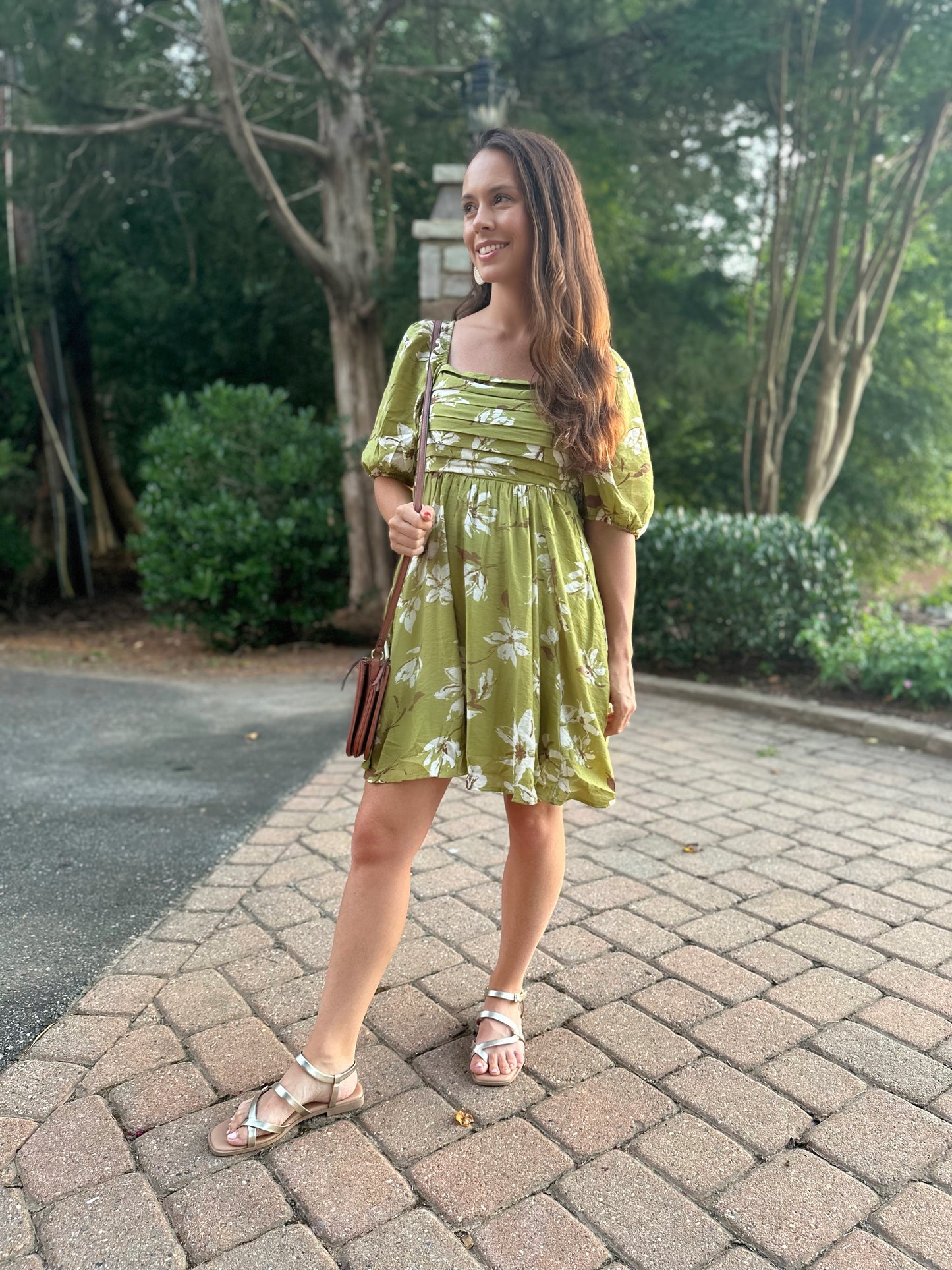 Floral Puff Sleeve Mini Dress