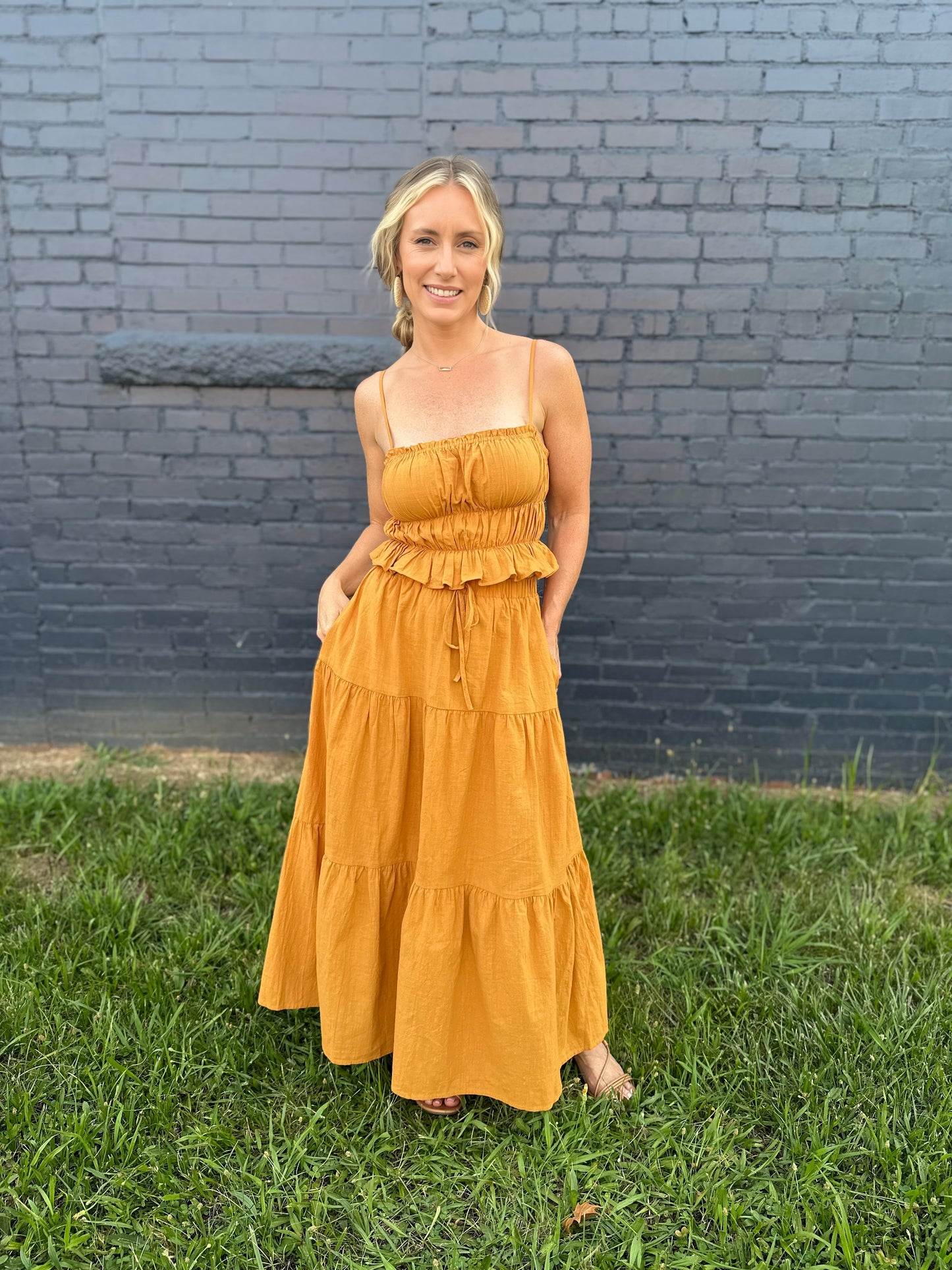 Mustard Tube Top and Skirt Set
