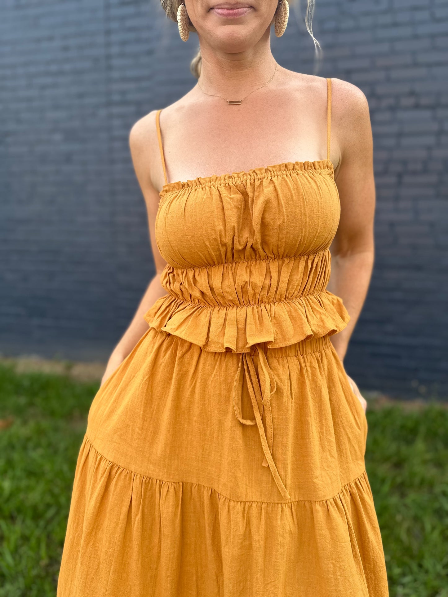 Mustard Tube Top and Skirt Set