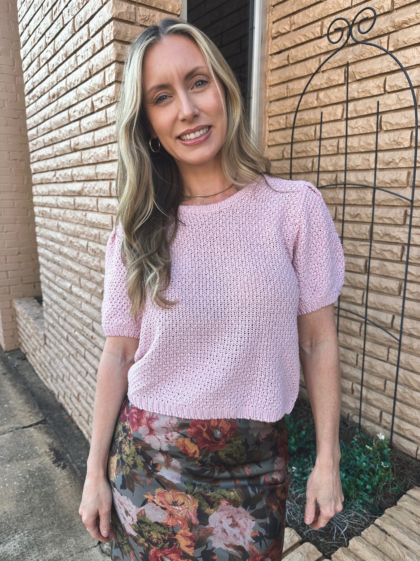 Pink Puff Sleeve Top