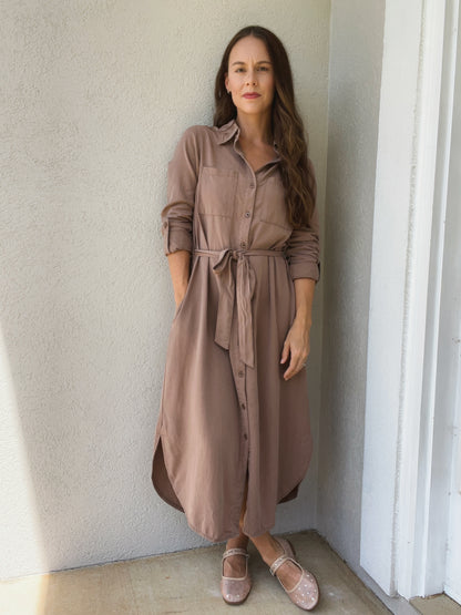 Brown Button Down Dress