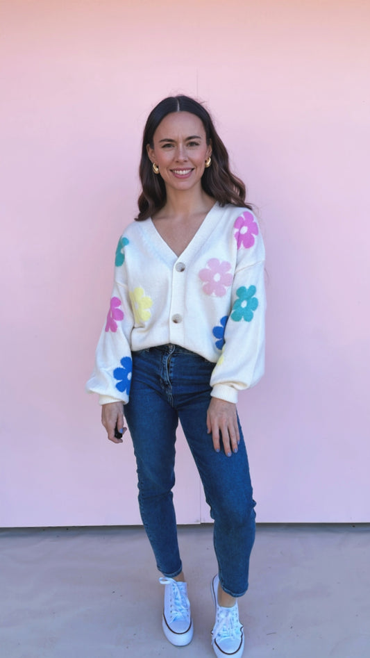 Flower Print Sweater