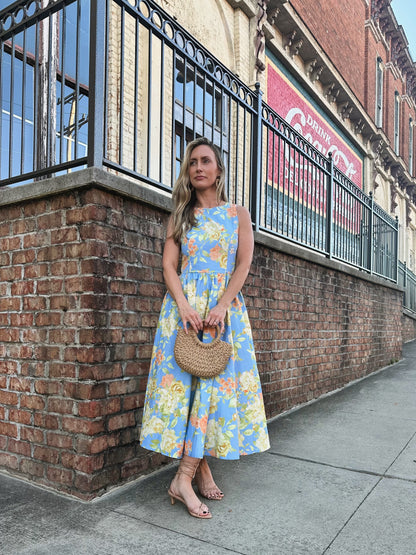 Powder Blue Midi Dress