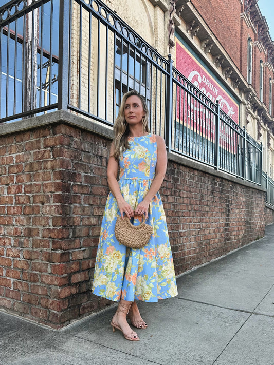 Powder Blue Midi Dress