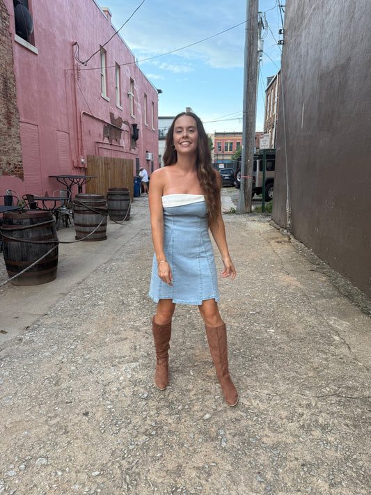 Tube Top Denim Dress